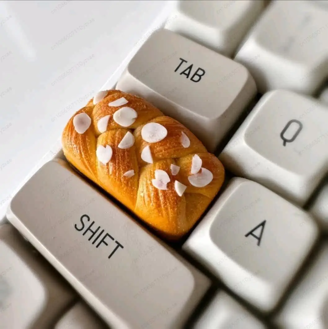 Cute Bread Food Artisan Keycap - 1.75u Toast & Pull-Apart Bread Resin Keycap for Custom Mechanical Keyboard, Novelty Gift