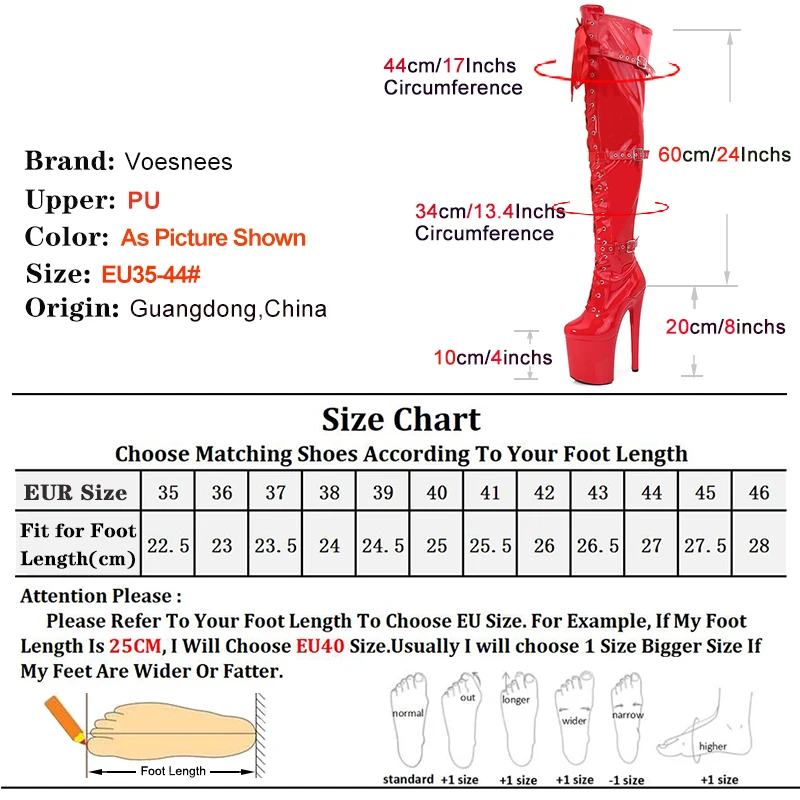 20cm/8inchs Front Strappy Sexy Super High Women Boots Stripper Shoes Flex PU Over Knee Boots Ladie\'s Pole Dance Thigh High Boots