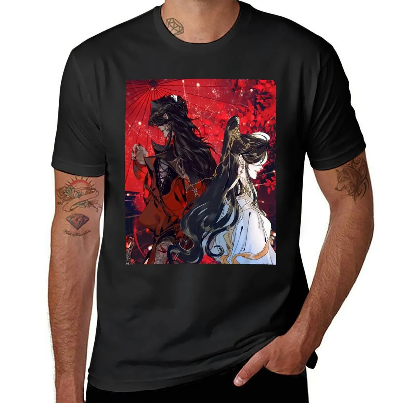 Heaven official's blessing tgcf boys T-Shirt tees summer clothes blacks boys animal print oversized t shirt men