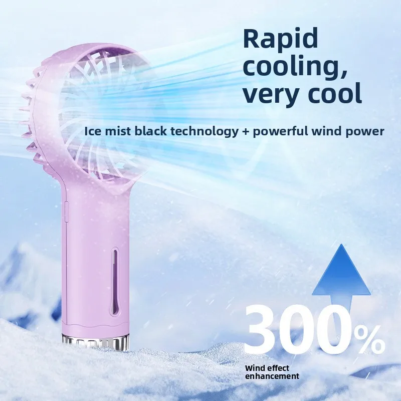 Handheld USB Mist Fan 3-Speed Mini Humidifier Fan Portable Summer Cooling Fan for Travel and Office