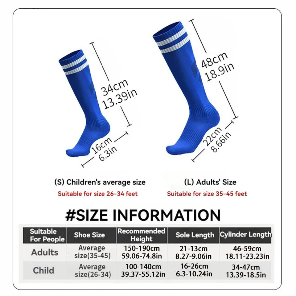 Loogdeel 1 Pair Compression Knee High Tube Socks Soccer Socks Stretchy Men Women Teens Children Football Athletic Soft Socks