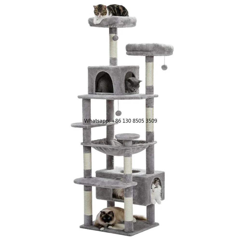 

Manufacturer Wholesale Sisal Grey Large Big Pet Product Cat Tree Tower