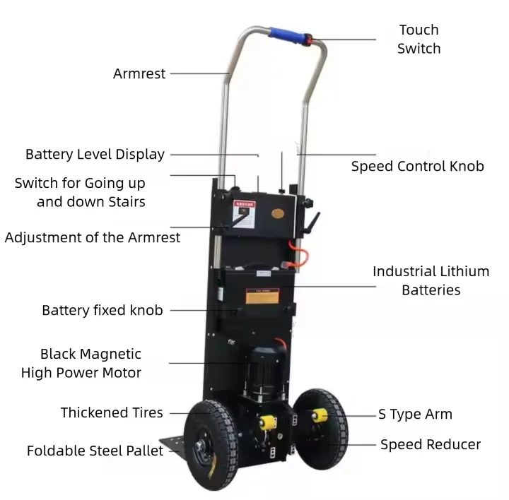High-End Electric Climbing Machine Stairs Household Building Materials Convenient Hand Cart & Trolley for Moving