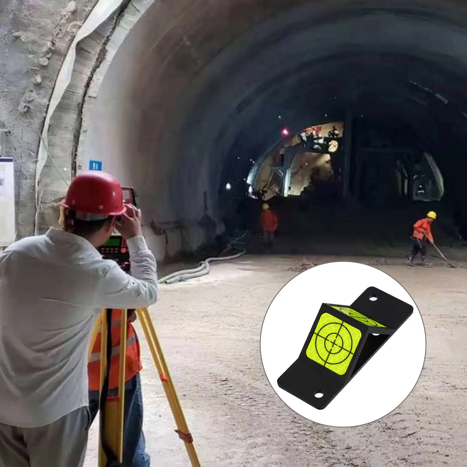 Reflective Prism for Total Stations Plastic Survey Target High Visibility Precision Survey Marking Point Reflector for Tunnel