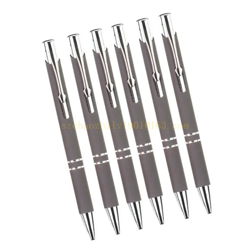 62KA 6PCS Zapójki metalowy długopis z metalowym piórem biurowym metalowym podpisaniem pióra napisz smoohtly dla szkoły biurowej