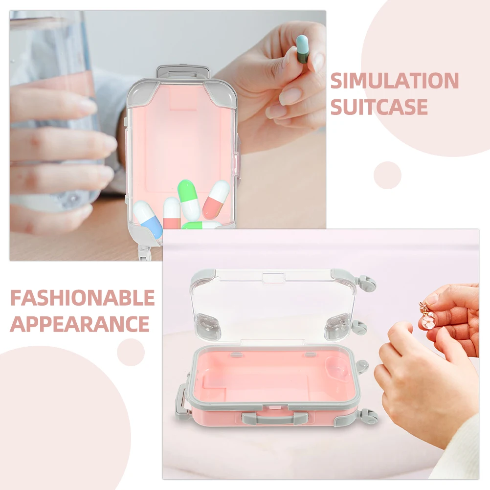 

2pcs Mini Fake Eyelash Storage Suitcase Travel Makeup Boxes Pink Rose Portable Organizer Case Small Lashes Container