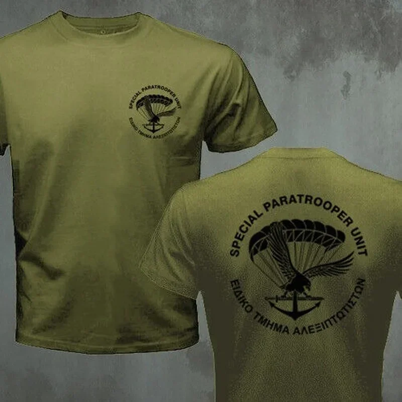 Hellenic Army ETA Greek Special Paratrooper Airborne Unit Force T-shirt Short Sleeve Casual 100% Cotton O-Neck Summer T Shirt