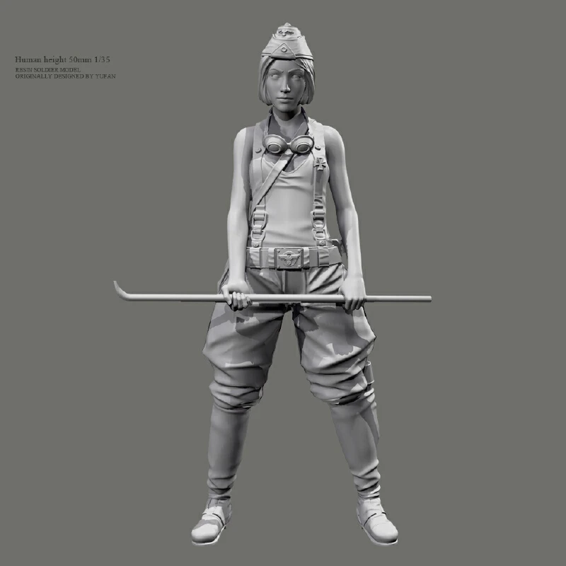 

1/35 Female Soldier Wielding Weapons Resin Model Figure Gk Micro Miniature 3d Printed White Model Toy Unassembled And Unpainted