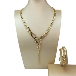 Latest Simple Chain Necklace for Women African Jewelry Sets Everyday Use FHK18466
