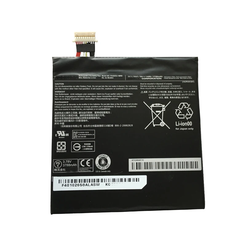 Nowa oryginalna bateria PA5203U-1BRS do laptopa Toshiba Excite 10 tablet PC 3.78V 14Wh