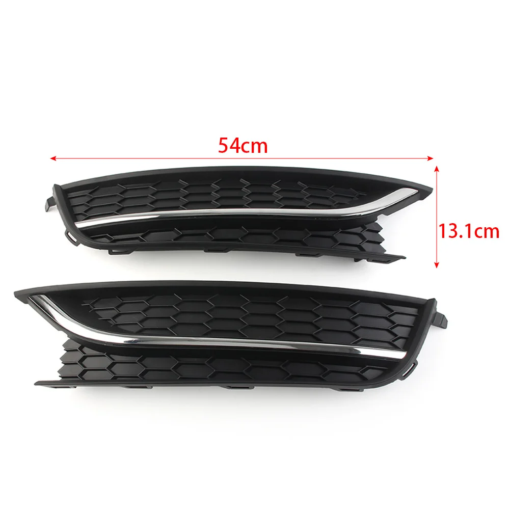 2Pcs Car Front Bumper Fog Light Grilles Cover W/O Hole For 2012-2015 VW Passat US Version Only 561853665E 561853666C