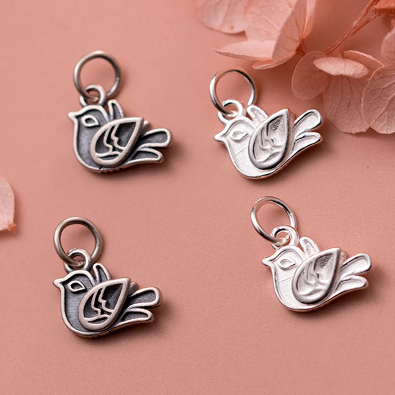 

1 шт./лот, стерлинговое серебро 925 пробы, милая птица, подвески-подвески 11,5x8 мм, ручные работы для женщин/мужчин, ювелирные изделия, голубь S925, подвески, браслеты «сделай сам»