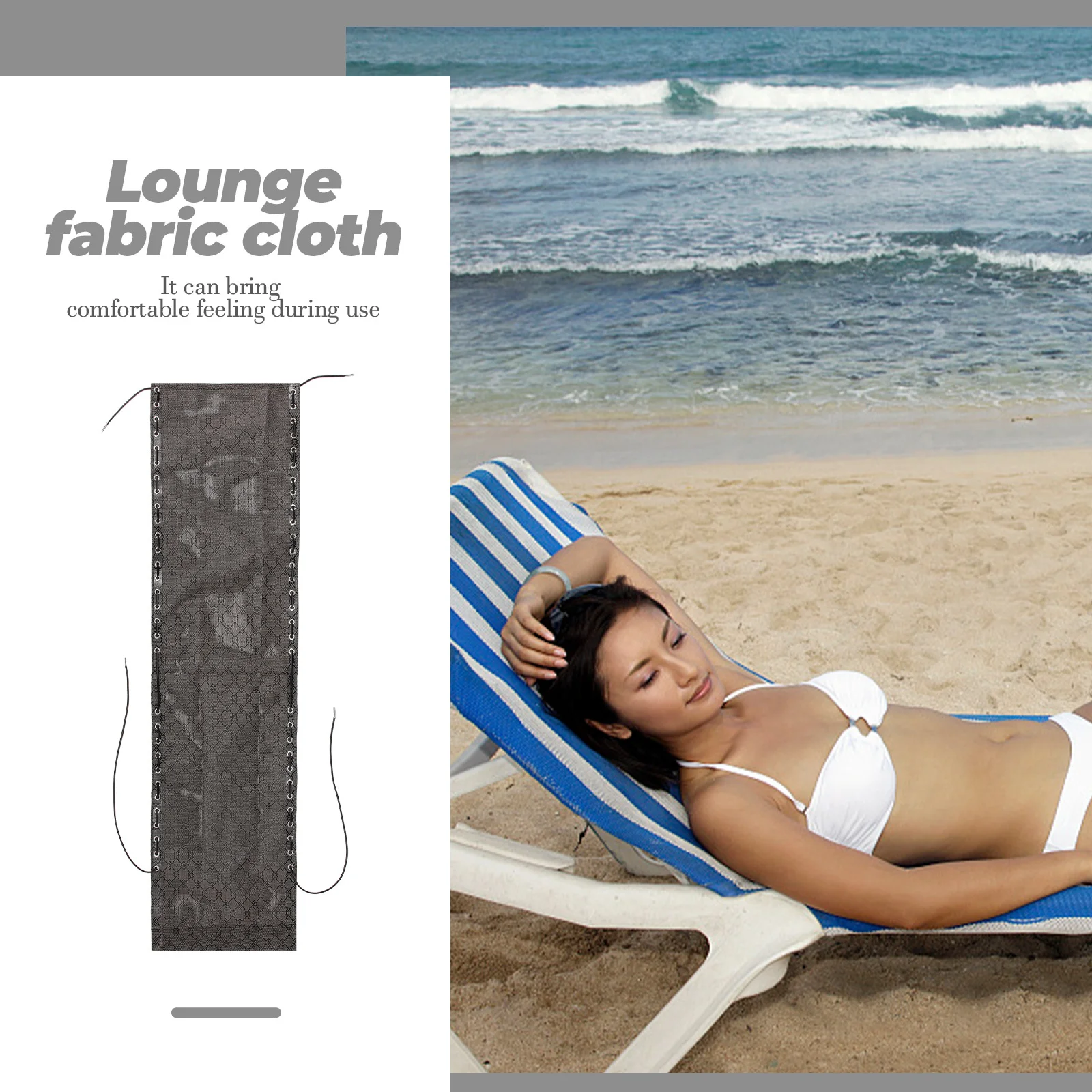 

1Set Chair Replacement Fabric Reinforced Folding Recliner Cloth Repair Kit Breathable Quick Dry Lounge Chair Accessory