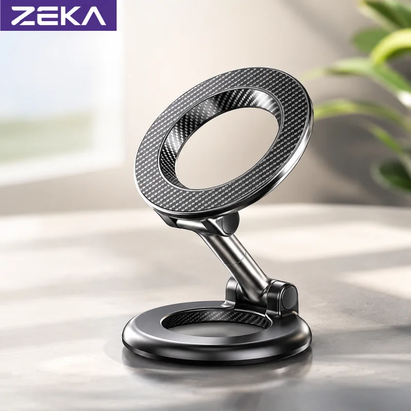 ZEKA Double Sided Magnetic Metal Phone Holder N52 Strong Magnet Wall Desk Stand for iPhone MagSafe Gym Outdoor