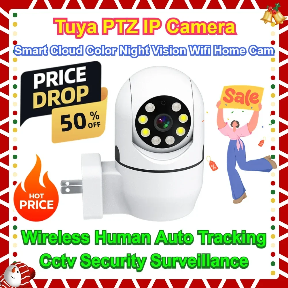 

Wireless Human Auto Tracking Cctv Security Surveillance Smart Cloud Color Night Vision Wifi Home Cam Tuya PTZ IP Camera