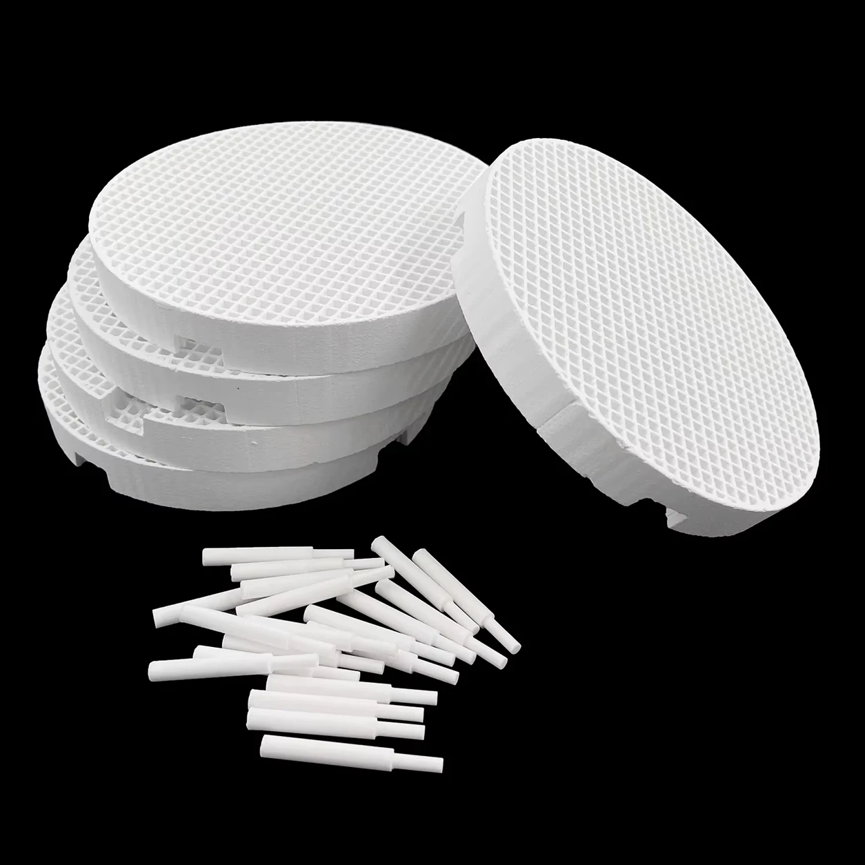 Dental Lab Honeycomb Firing Trays with 20Pcs Zirconia Pins Pan Rack Circle Zirconia Ceramic Pins Dental Technician Supplies