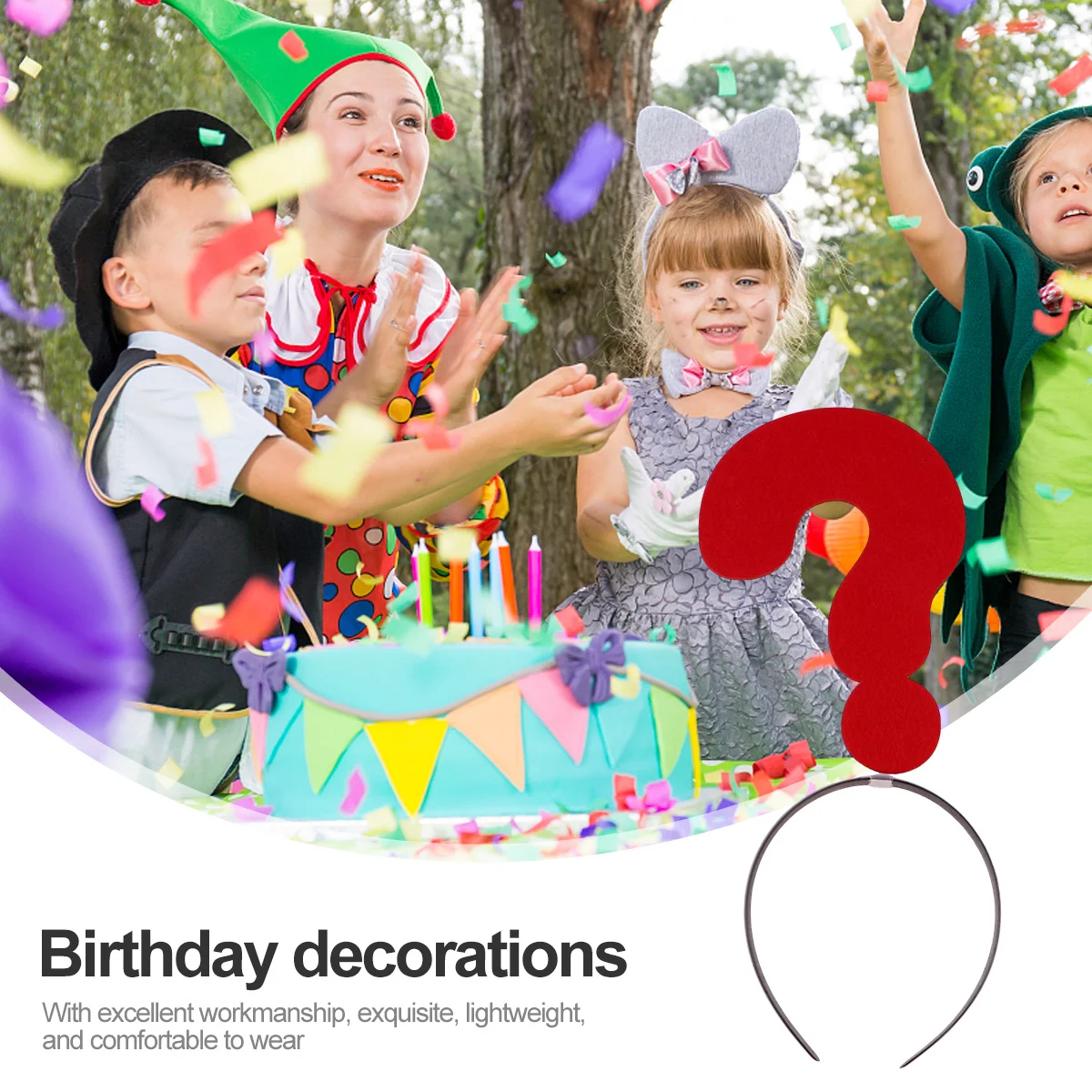 

2pcs Question Mark Shape Hair Hoops Stylish Funny Headdress For Party Festival Decoration Lightweight Comfortable Hair