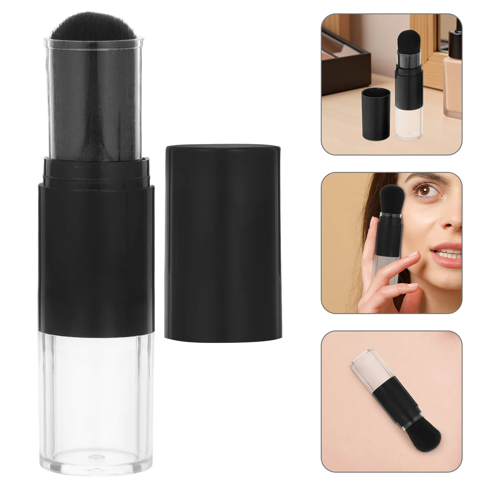 

Soft Multifunctional Goat Fiber Makeup Brush Portable Blush Powder Setting Applicator for Loose Pressed Powder