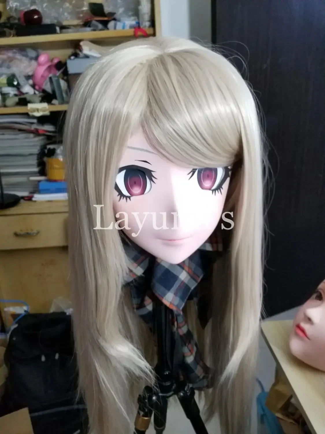 (JW-Mask06) Handmade Full Head Silicone Mask Masquerade Comics Crossdresser Doll Japan Cartoon Anime Girl Cosplay Kigurumi Masks