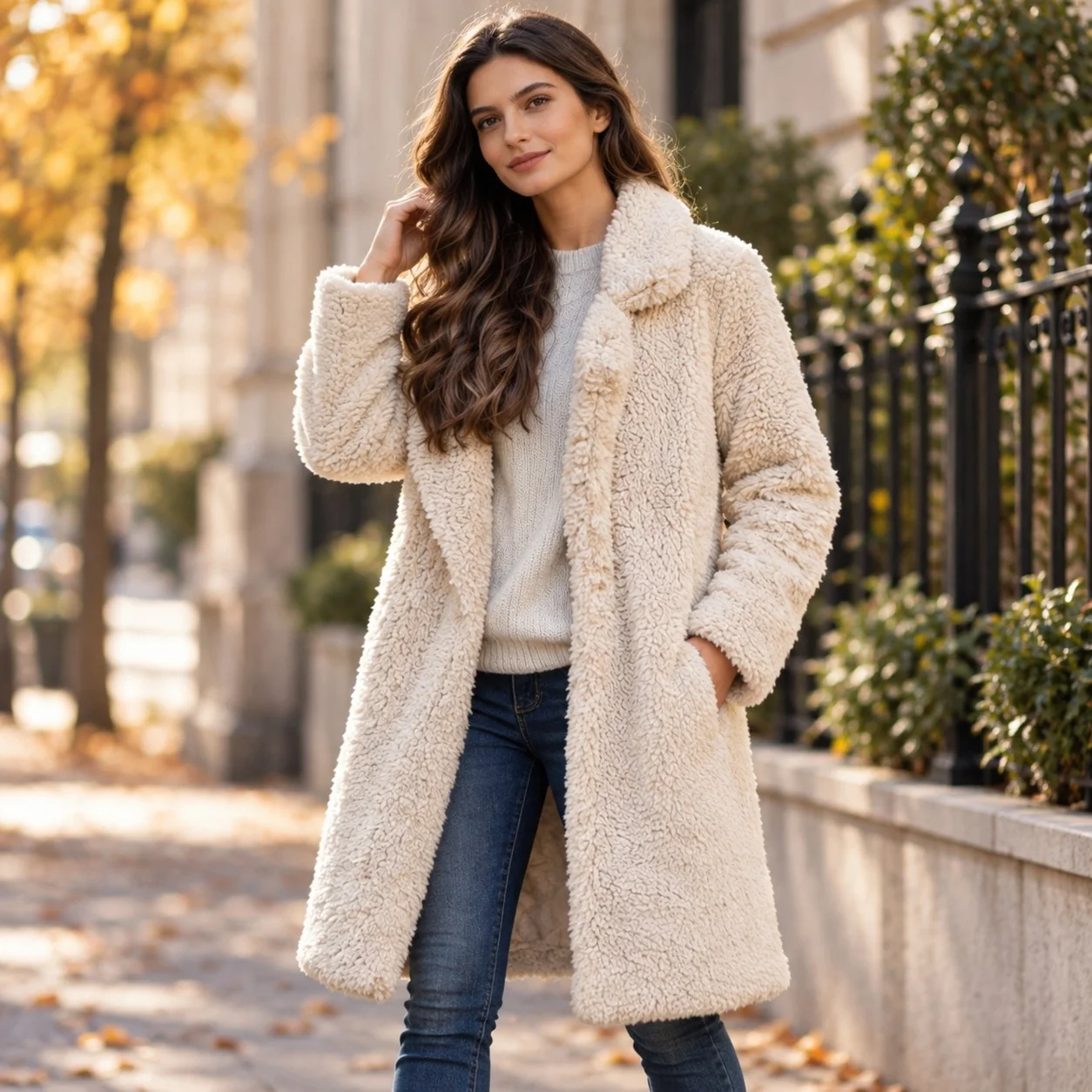 Long Sleeve Turn Down Collar Top with Gentle Style Fresh and Sweet Spring Women Coat No Hood Regular Sleeve Extended Length
