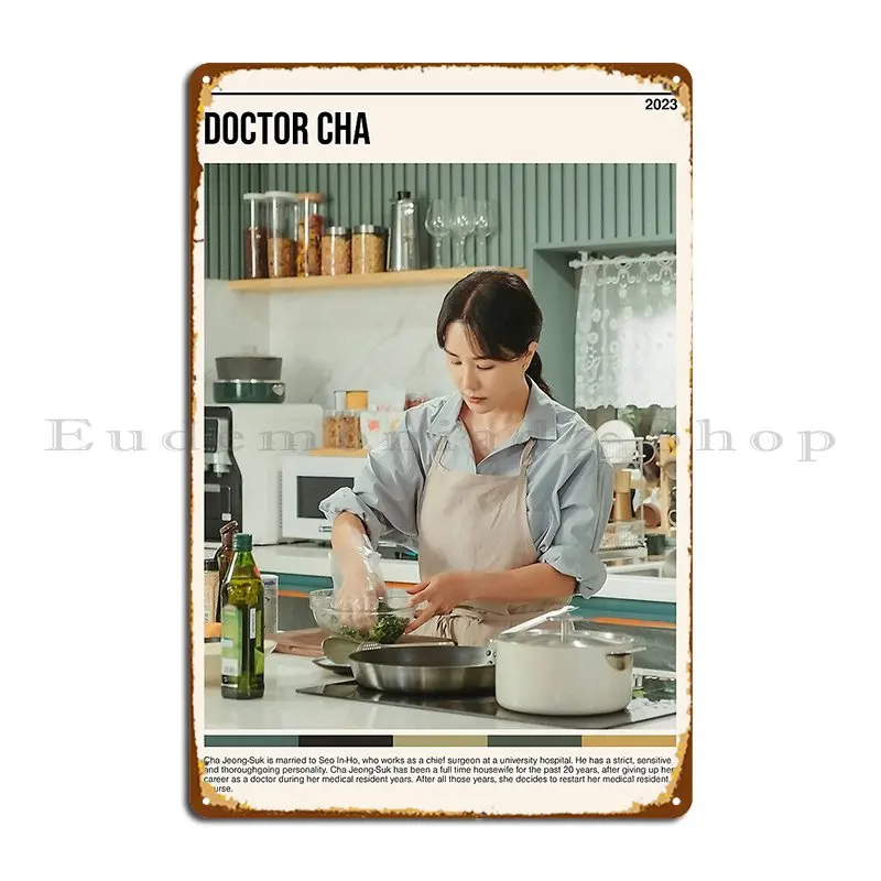 Doctor Cha Minimalist Kdrama 2023 Pinkandp Metal Sign Sign Pub Wall Decor Print Wall Decor Tin Sign Poster