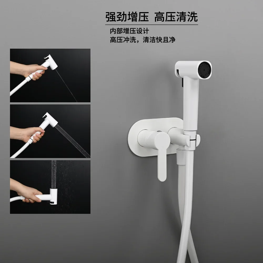Hot Cold Bidet Sprayer Set Ducha Higienica Pra Banheiro Bathroom Toilet Sprayer Handy Bidet Shower High Pressure Nozzle