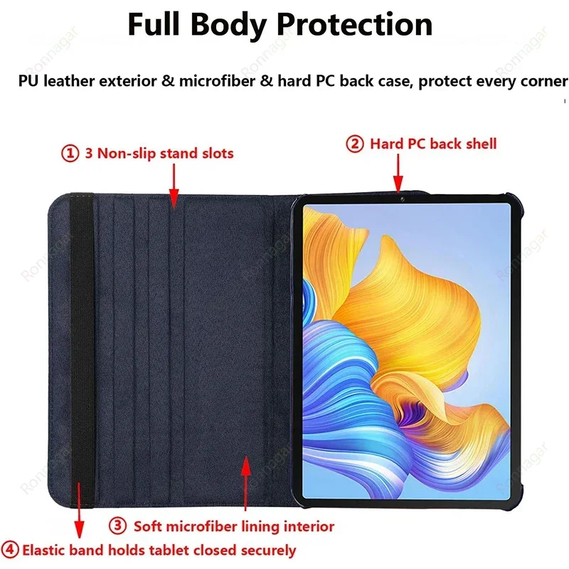 360° Rotating Case for iPad Air 3 10.5 inch Pro10.5 iPad 10.2 7 8 9 10th iPad 2024 Air6 11inch M2 Pro11 M4 5 6th 9.7 Air4 5 10.9