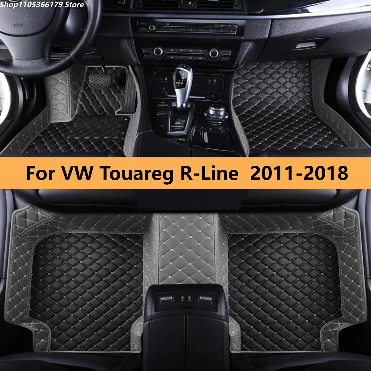 

Custom Car Floor Mats Fit For VW Touareg R-Line 2011 2012 2013 2014 2015 2016 2017 2018 Auto Leather Foot Mat Rugs Carpet Pads