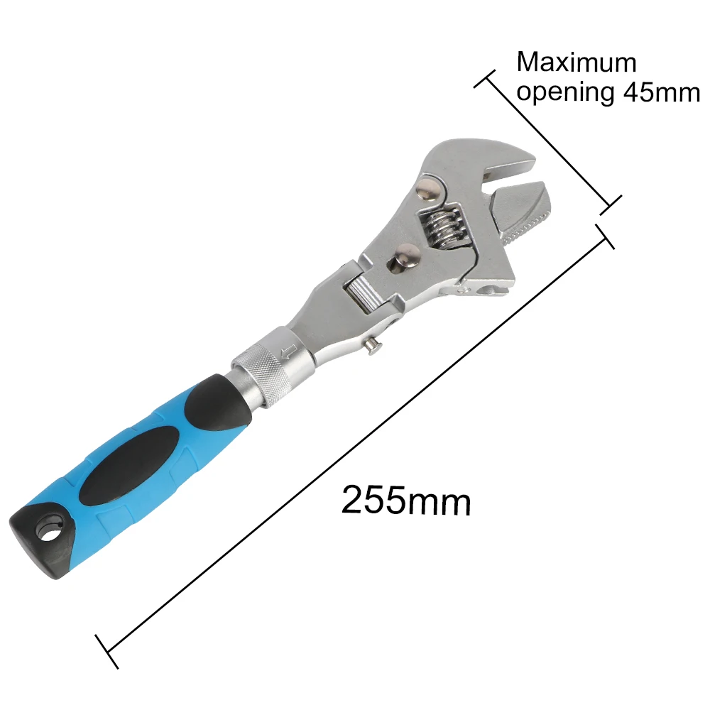 Chiave a cricchetto per utensili manuali 10 pollici 5 In 1 chiave a puleggia per manutenzione domestica chiave dinamometrica regolabile pieghevole a 180 gradi