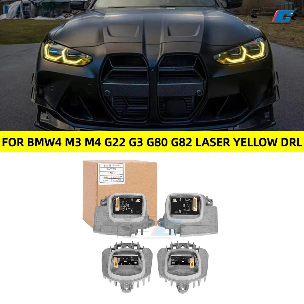 

Желтые светодиодные платы Angel Eye DRL для BMW 4 серии G22 G23 G26 G80 G82 M3 M4 420I, лазерные фары, дневные ходовые огни