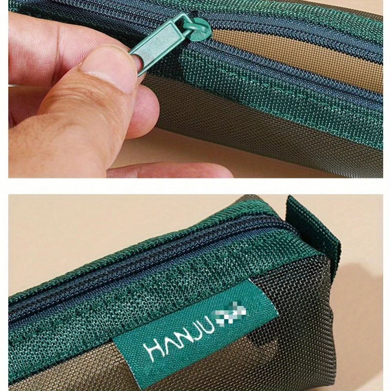 1pc Mesh Pencil Case Storage Bag For Exams Portable Pencil Case Multi-Functional Square Stationery pencil pouch school supplies image 5