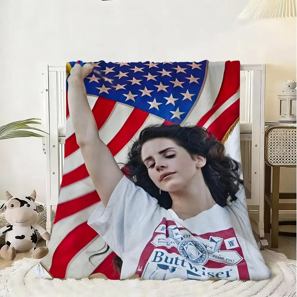 L-Lizzy G-Grant Lana Del Rey Throw Flannel Fluffy Soft Blanket Warm Skin-Friendly Throw for Sofa Bed Office Nap Winter
