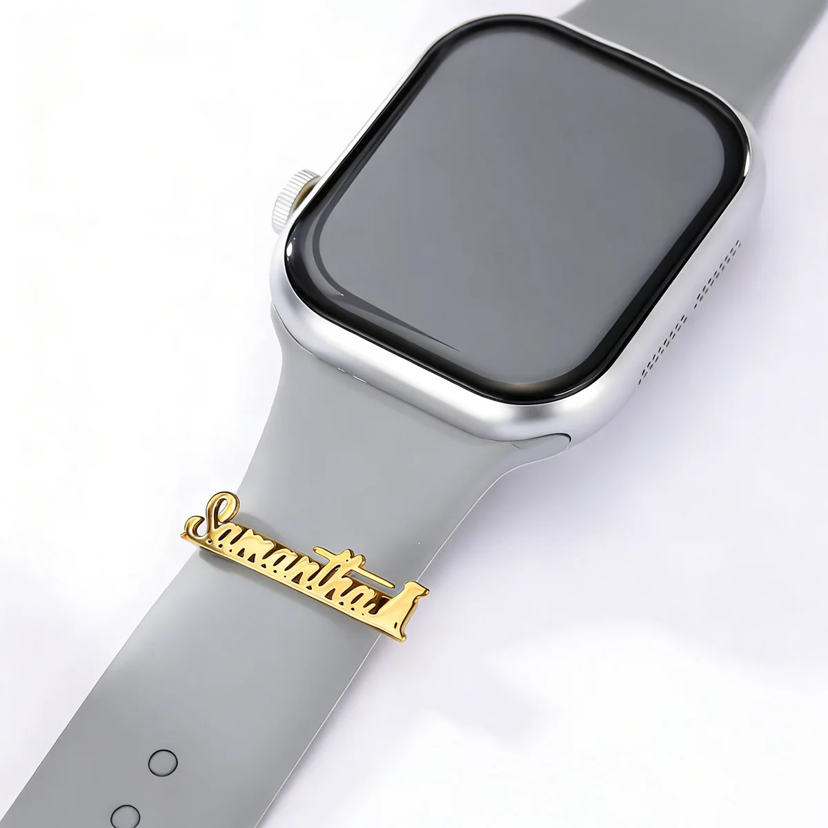 

QIAMNI Stainless Steel Watch Ring Loop Custom Name Clasps Charm Decor Personalized Engraved Letter Buckle Accessories Jewelry