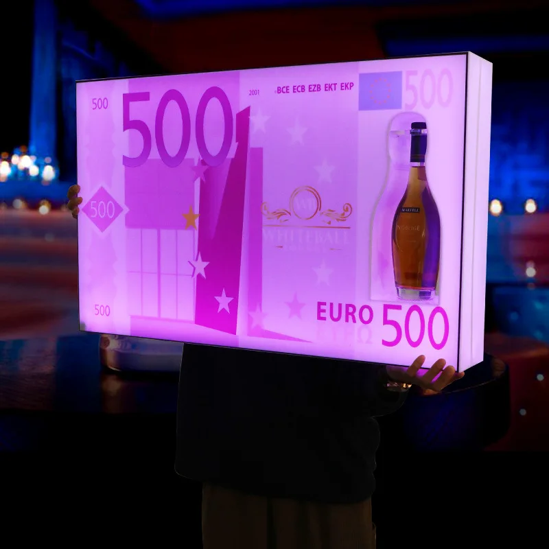 

Светодиодная светящаяся евро-монета, ручная доска, бар, КТВ, акриловая креативная доска, бар, винный реквизит для вина