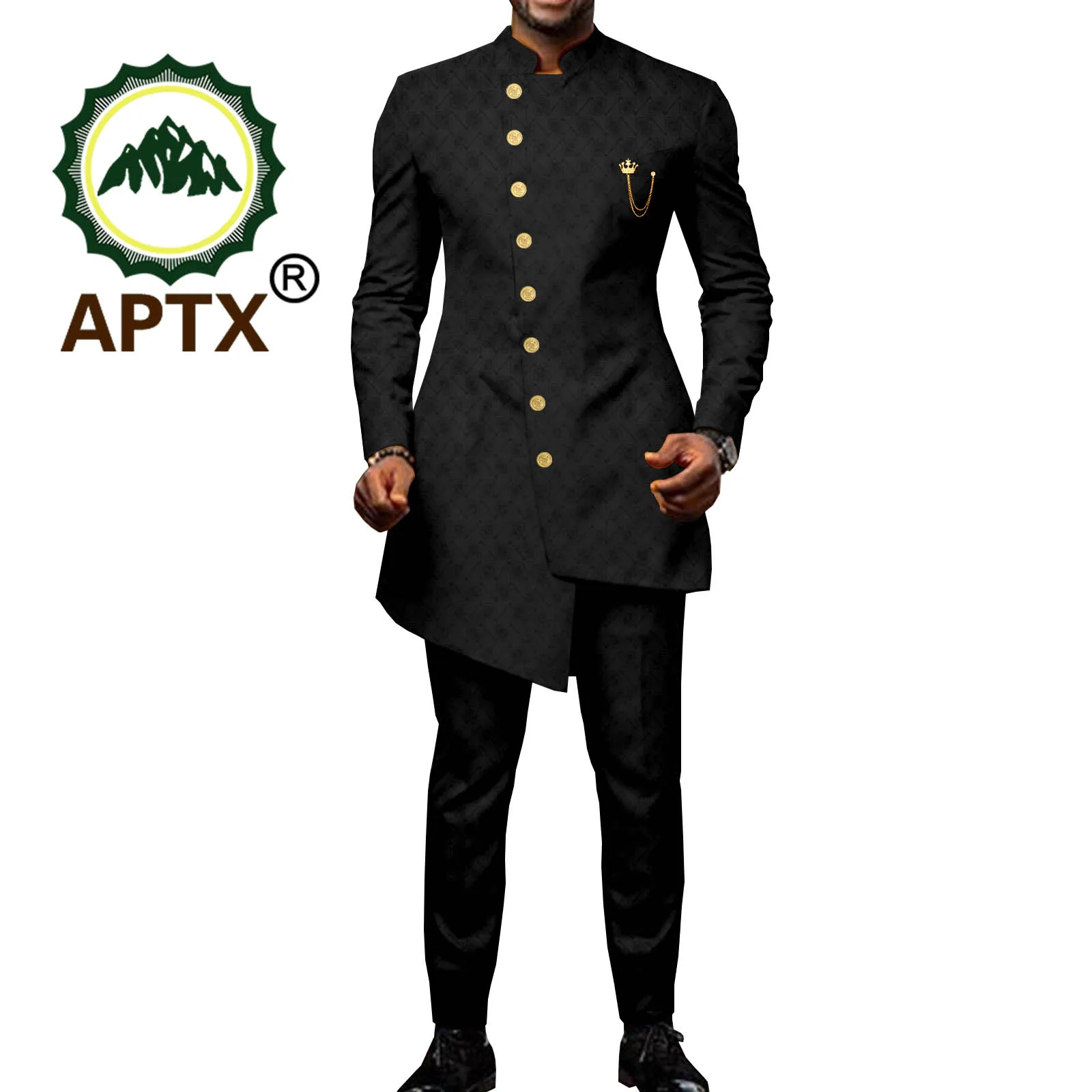 

Men`s Suit African Clothing Dashiki Single Breasted Jacket and Trousers Custom Slim Fit Wedding 2 Piece Set A2216030