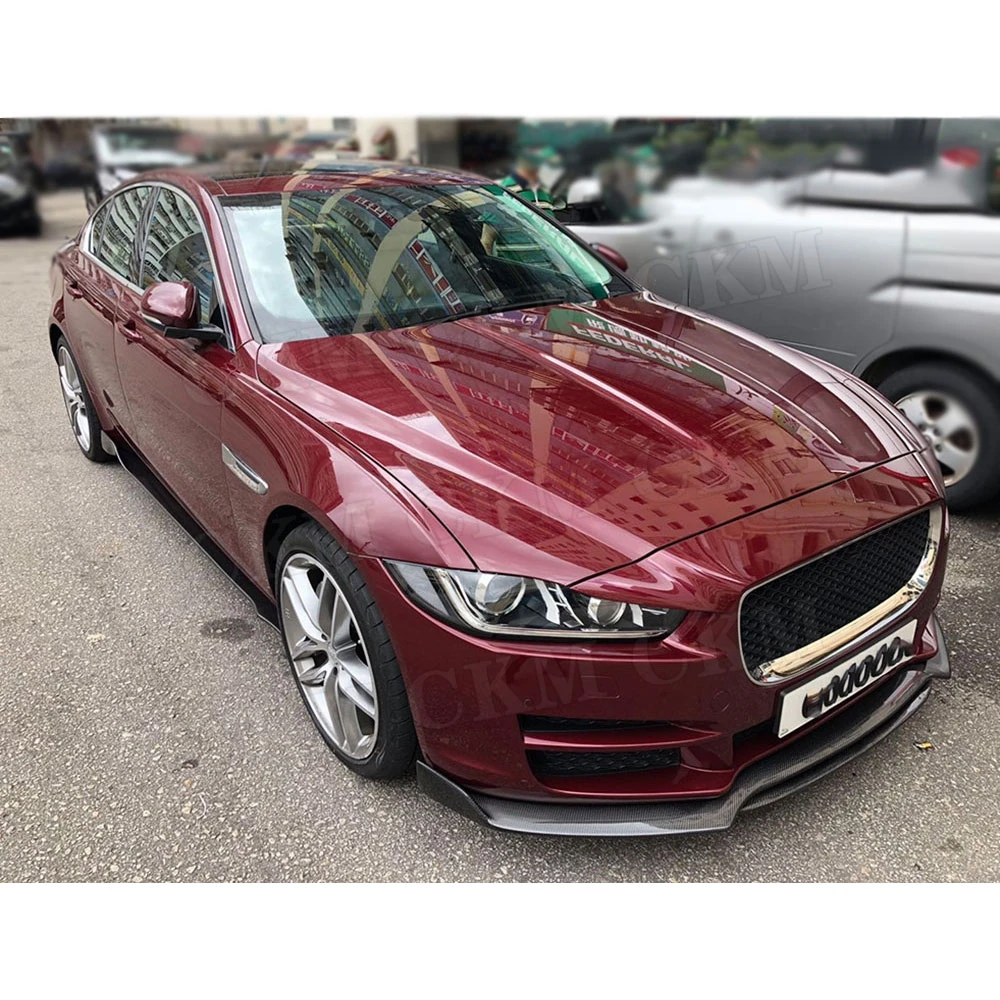 سيارة الوفير الذقن غطاء الكسوة الجبهة حافة مصد السيارة المفسد ل جاكوار XE سيدان 4 باب 2015 -2018 ألياف الكربون مجرفة الجسم أطقم