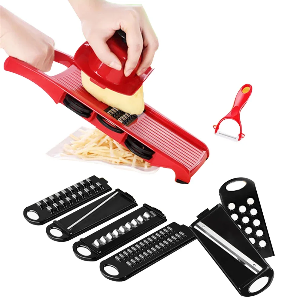 

10pcs/set Manual Potato Slicer Vegetable Fruit Cutter Stainless Steel Mandoline Onion Peeler Carrot Grater Dicer Kitchen Tools