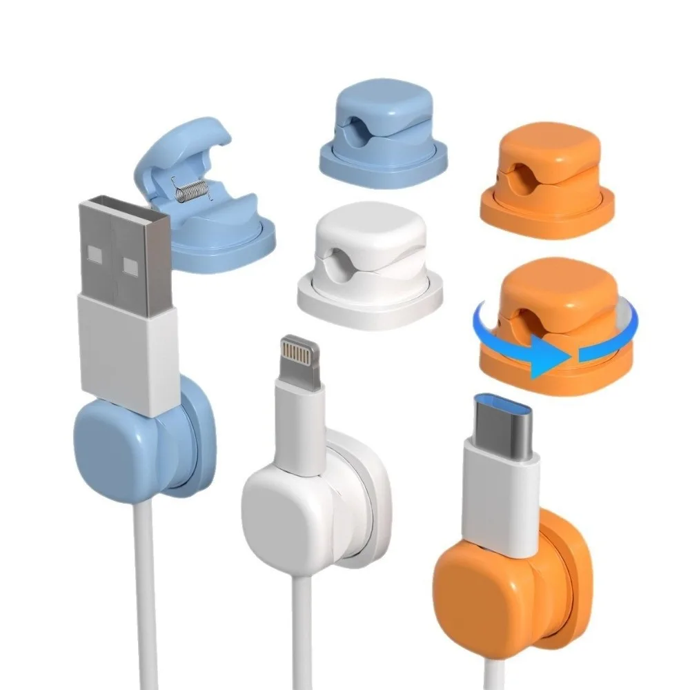 3Pcs Data Cable Holder Multifunction Cable Clips Portable Adjustable Cable Holder Smooth Cable Organizer Home