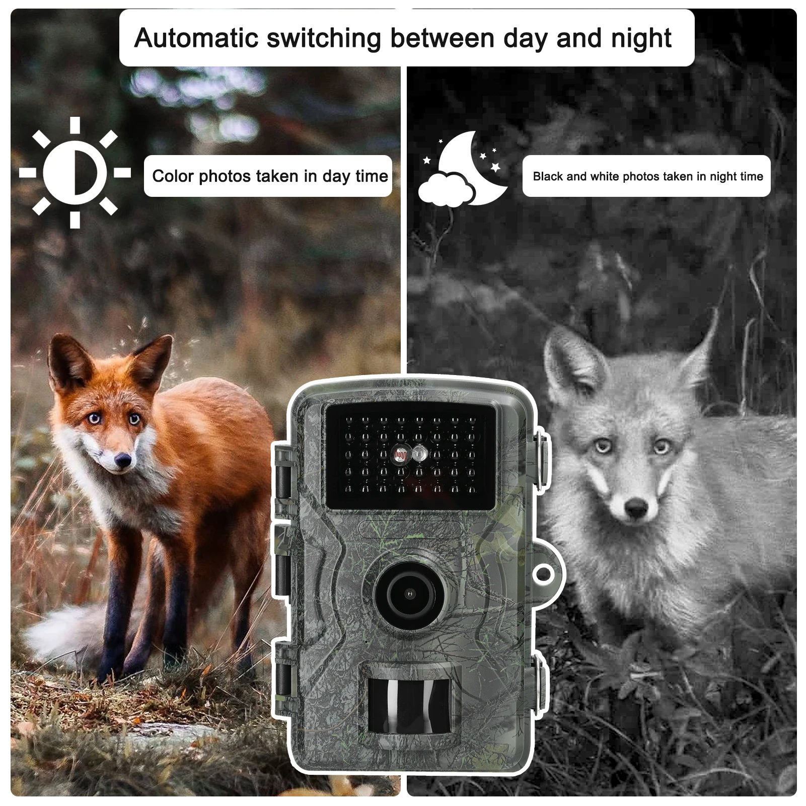 Portable Outdoor Huntings Camera 16MP 1080P Day Night Photo Video Taking Trail Monitoring Camera IP66 with 32G Memory Card