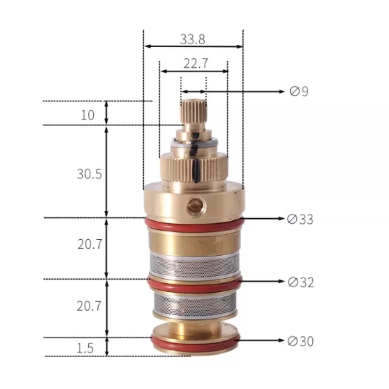 H-9 Solid Brass Thermostatic Cartridge Leakproof Mixing Valve Core Replacement for Shower Solar Heater Bathroom Water