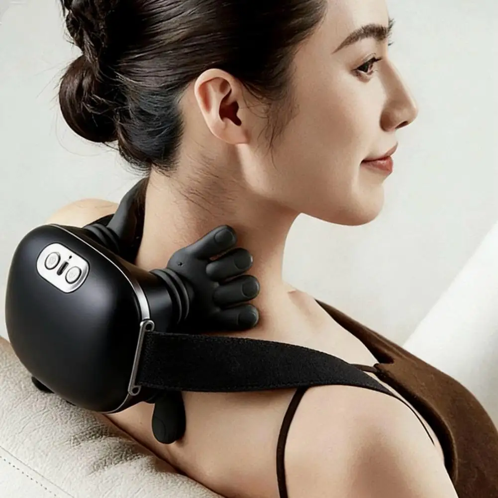 

Bionic Neck & Shoulder Massager Heated Shiatsu 3-Speed Deep Tissue Massage Pillow Relieves Stiffness Fatigue Portable