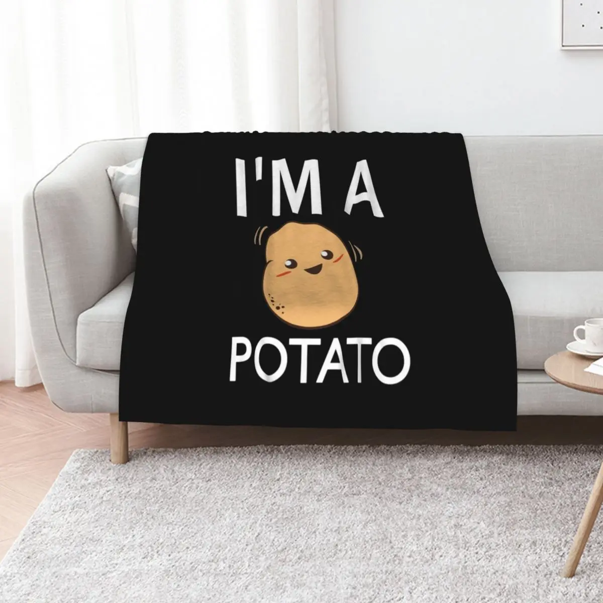 I'm a potato - funny potato gift for kids,baby and family Throw Blanket Cute Luxury funny gift Flannel Fabric Hair Blankets