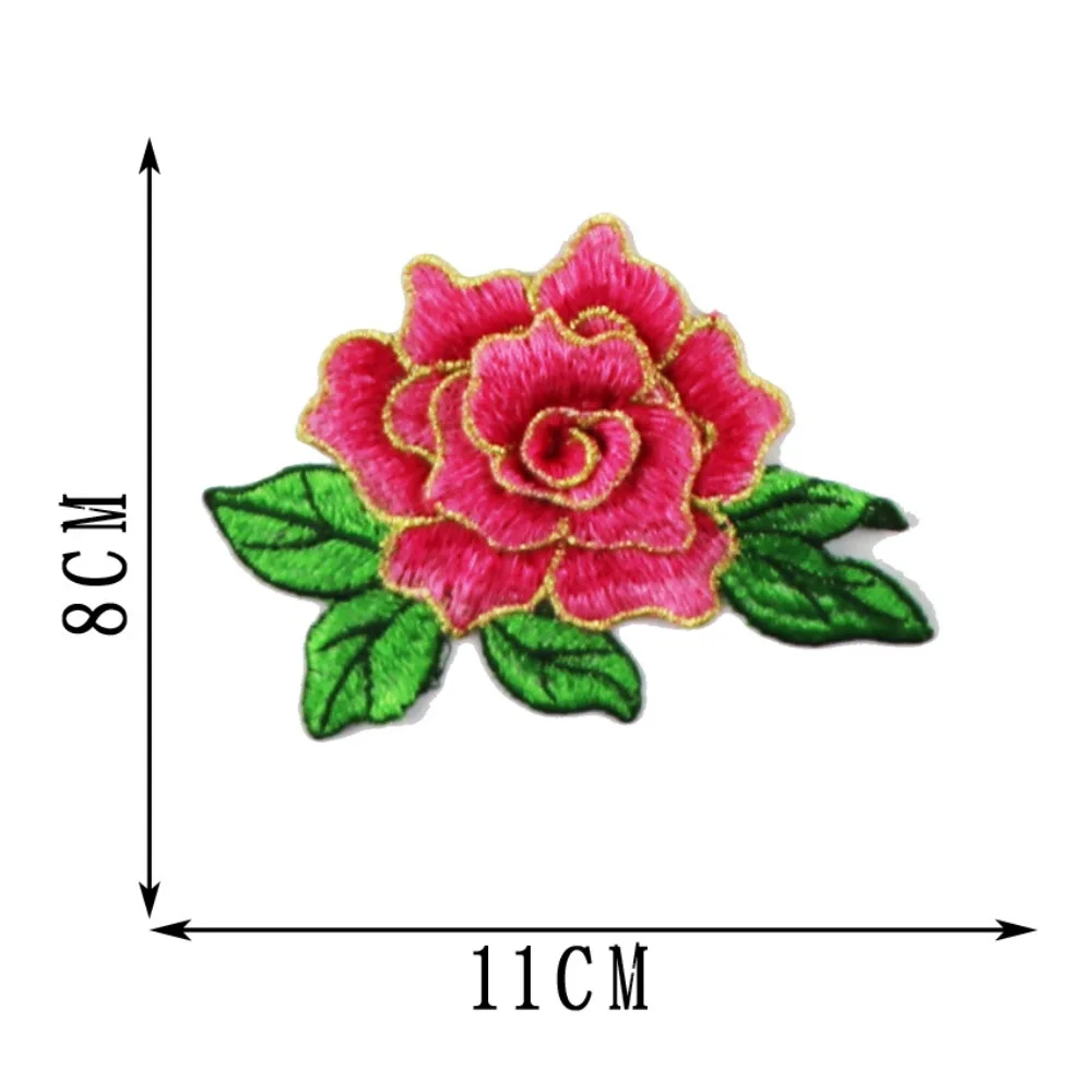 

Elegant Polyester Fiber Embroidery Flower Patch DIY Handmade 11*8CM Sew On Patch Clothing Accessories Floral Patches Dress