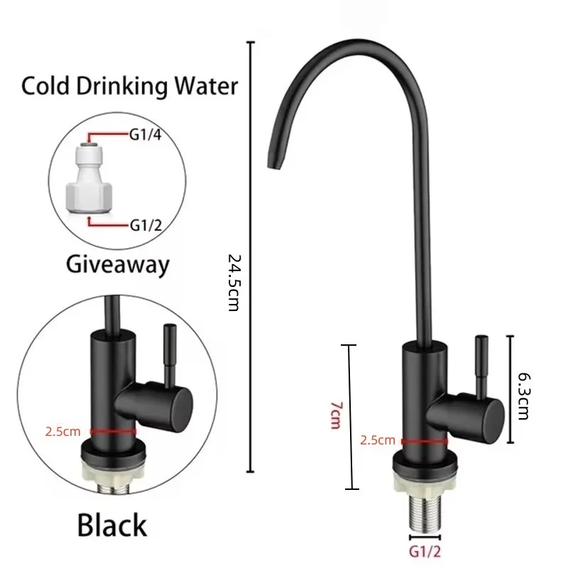 Wasserreiniger für die Küche aus Edelstahl 304, drehbarer Wasserreiniger mit einer Kühlung, direkter Trinkwasserhahn – Detail 2