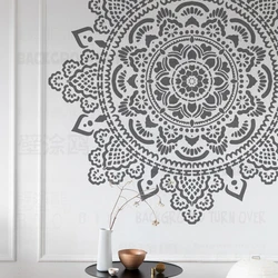 Estêncil para decoração de parede, 80cm-120cm, modelo de estêncil para pintar mandala grande, gigante, flor redonda, lótus, s268