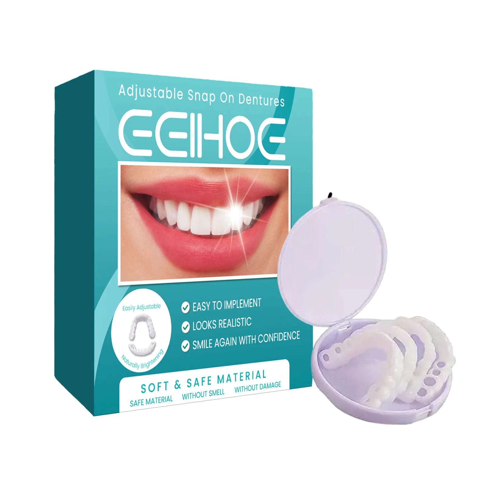 Adjustable Snap-On Teeth Veneers | Teeth Braces Temporary Whitening Dental Solution | Perfect for Confident Smiles Dental Cover