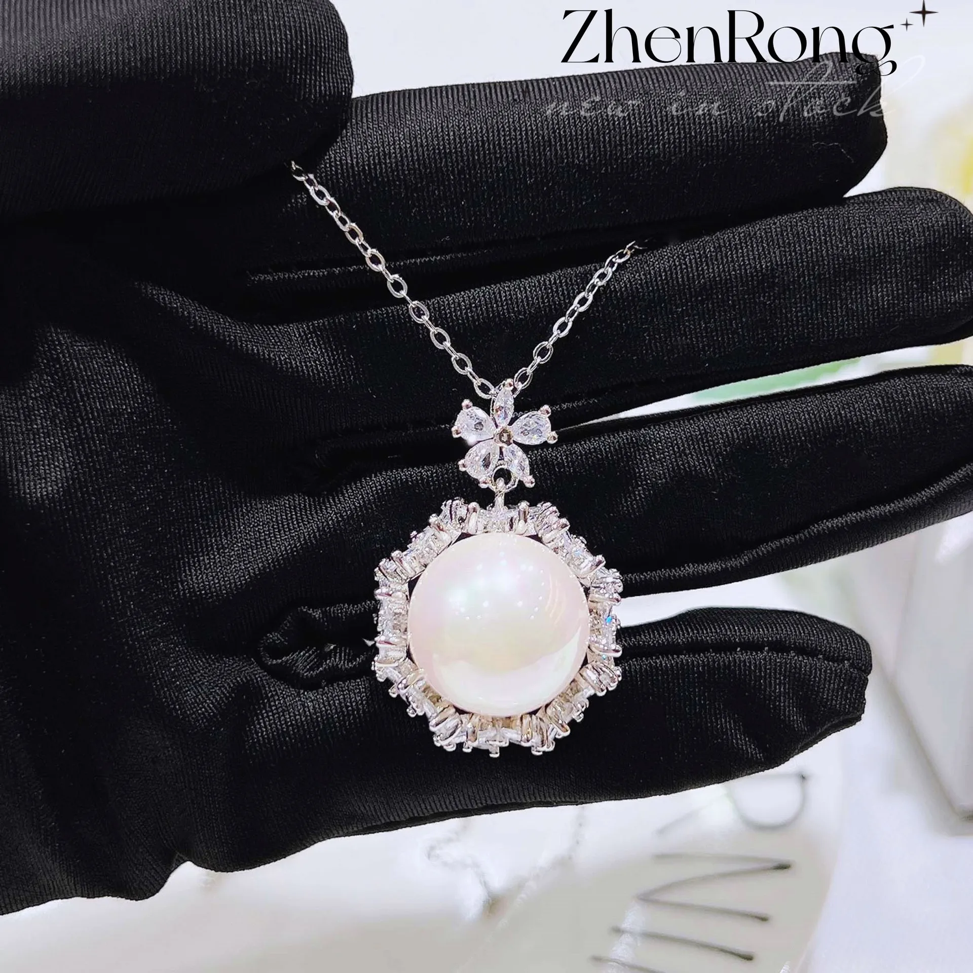 Retro Baroque Freshwater Pearl Jewelry Set Luxury Platinum Plating Elegant Female Ring Earring Necklace Romantic Birthday Gift