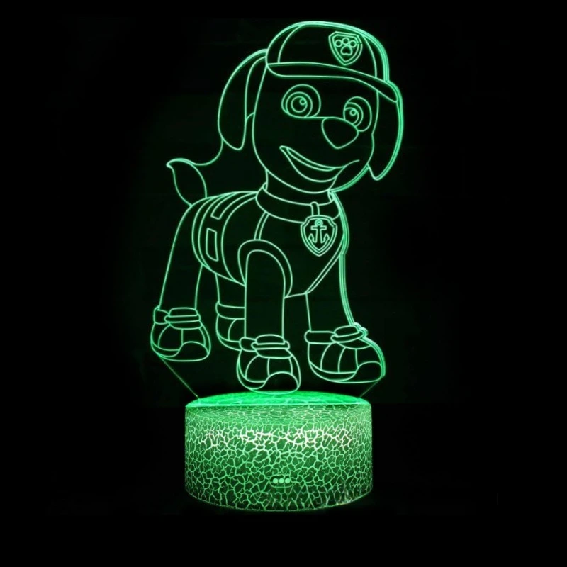 PAW Patrol 3D Acrylic Led Lamp for Home Children\'s Night Light Table Lamp Birthday Party Decor Men and women Bedroom Decoration