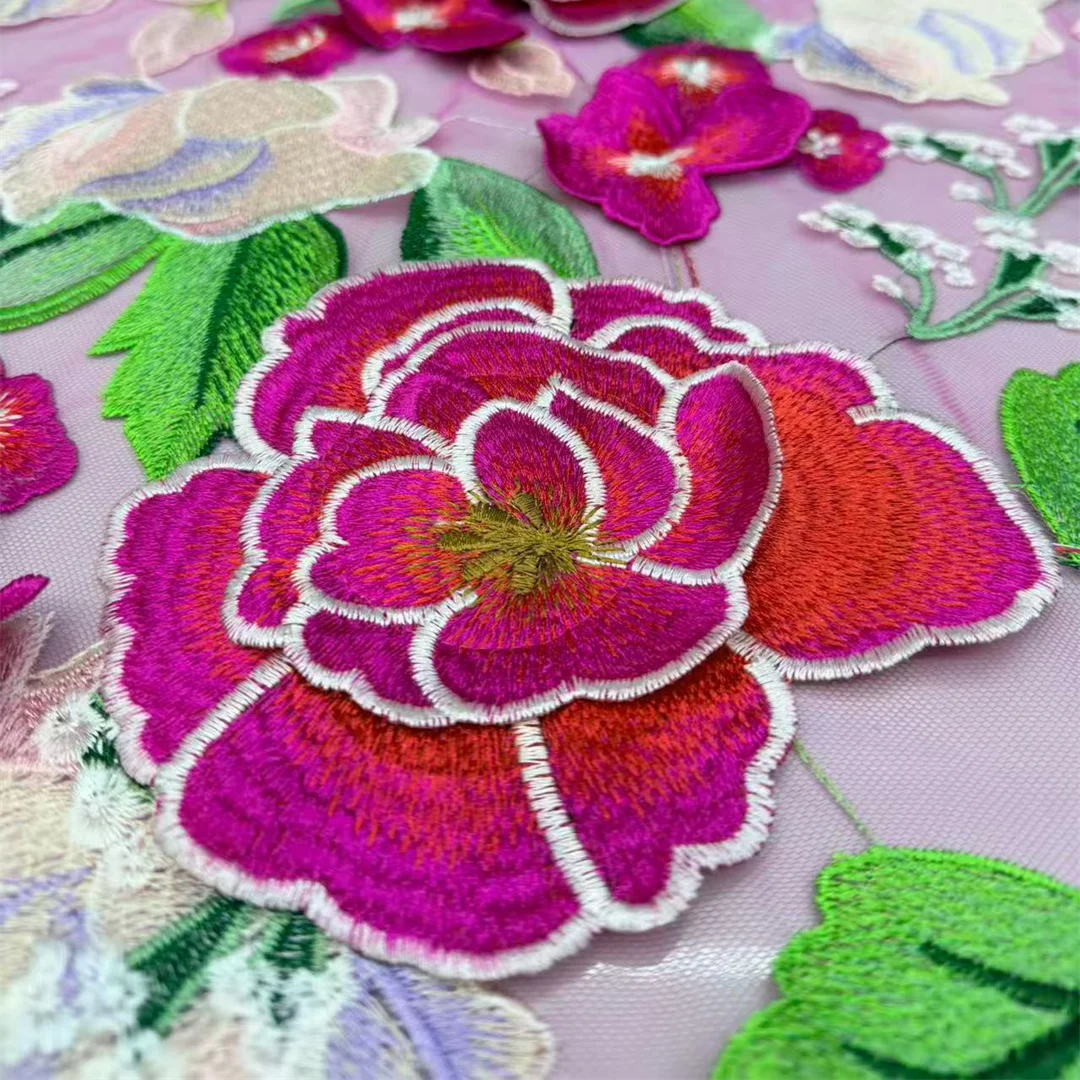 Tecido de renda com bordado fl - Embroidery Ai avaliação e preço