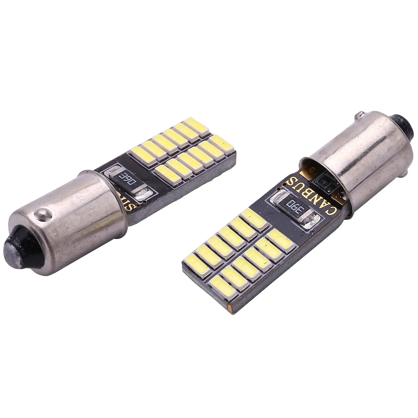 

8pcs Canbus Car Bulb Free Error Ba9s T4w H6w Led White 4014 24smd